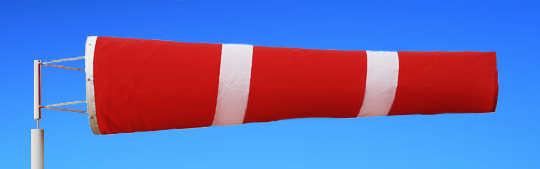 Windsocks Red & White Stripes 6 foot. H/D Polyurethane Mouth